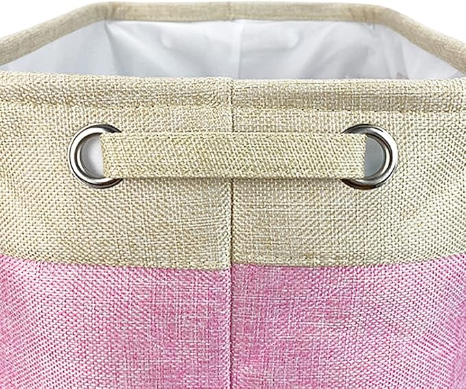 Custom Dog Basket for Toys Collapsible Storage Bin Grey Brow Pink Purple Blue Rectangular Pet Storage Organizer Box with Handles Medium Customized Name & Photo