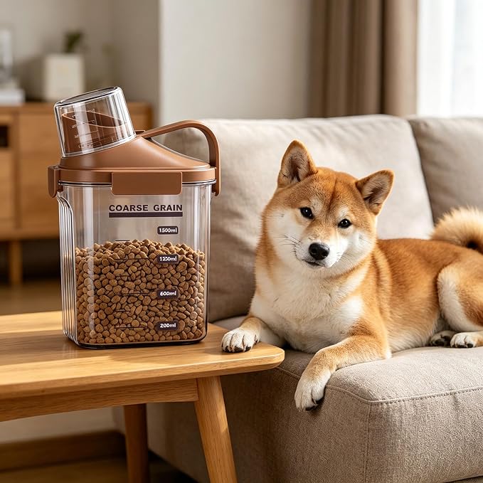 Visible Pet Keeper with Easy Carry Handle and Textured Base for Mobility and Stability Household Pet Supply Storage