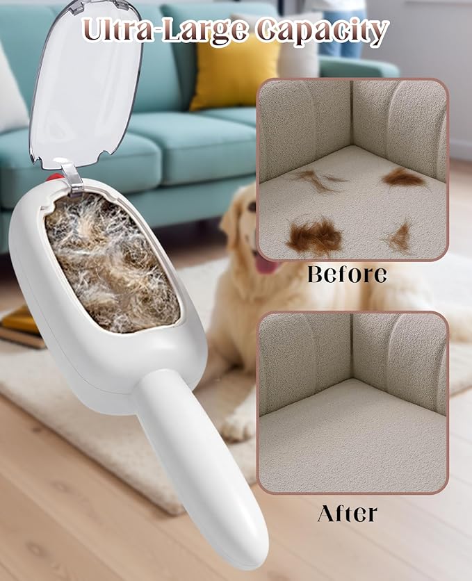 2PCS Pet Hair Remover Lint Roller Reusable Brush, Cat Dog Hair Removal Tool for Clothes