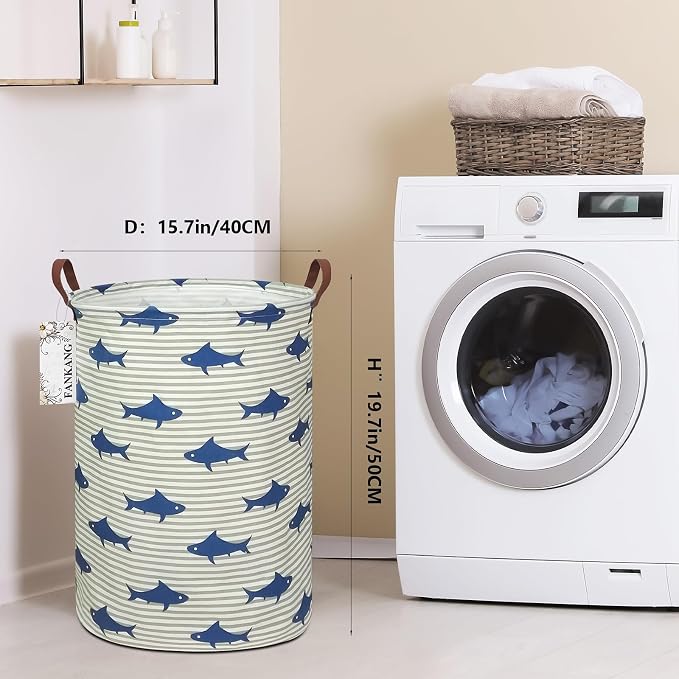 Storage Bin Foldable Nursery Organizer Basket Shark | Foldable with Waterproof PE Coating Organizer Bin for Kids Boys and Girls,Office,Bedroom,Clothes