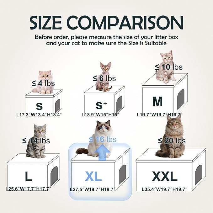 MEEXPAWS Cat Litter Box Enclosure Furniture XL Velvet Lift Design Lid | Large Hidden Cat Washroom Bench Ottoman, Storage Cabinet Dog Proof,Urine Proof, Easy Clean, Quick Assembly,Black