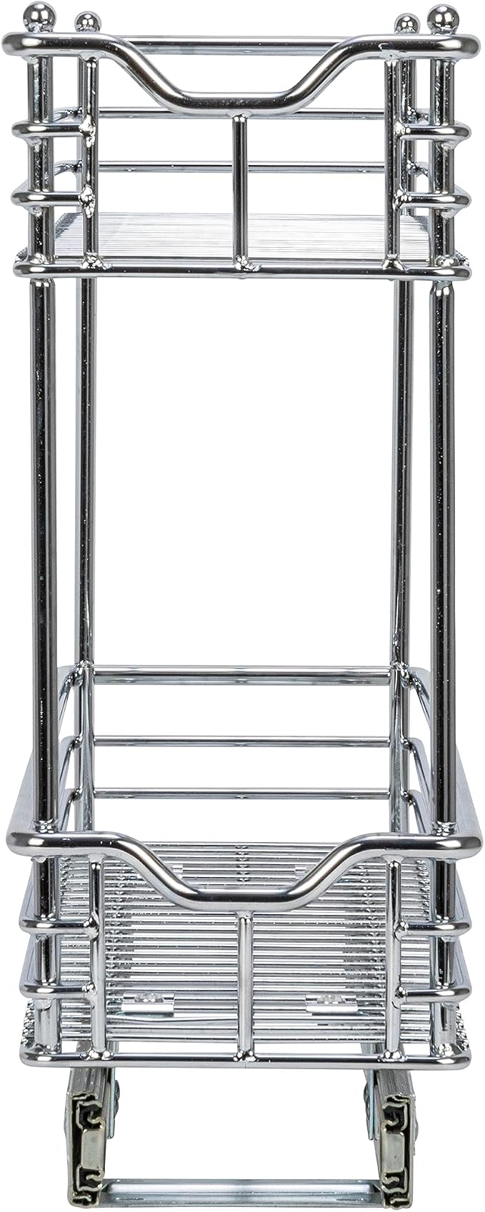 Household Essentials Glidez 2‑Tier Multipurpose Chrome‑Plated Steel Pull‑Out/Slide‑Out Under Cabinet Organizer, Chrome Finish