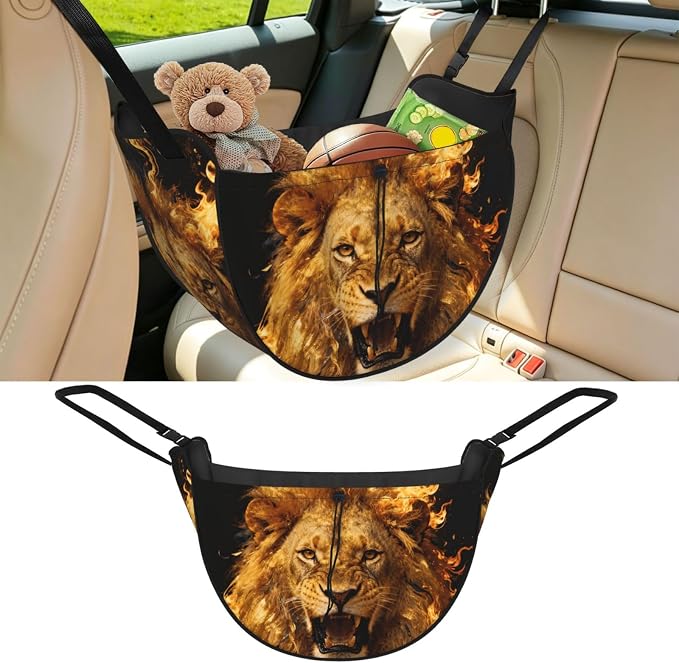 Golden Lion Roar Car Seat Organizer-Backseat Storage Bag for Travel | Waterproof Durable. Holds Snacks Gear Essentials. Fits Most Cars.