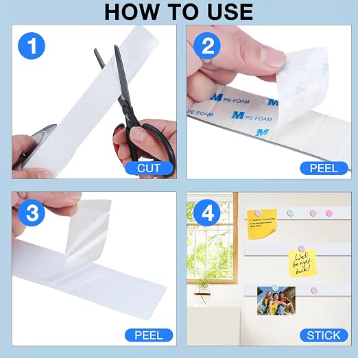 Metal Tape with Adhesive for Magnets, (1.4 inch Wide X 15 ft Long) Flexible White Metal Tape Roll, White Ferrous Tape Stick on Wall to Hold Magnetic Products