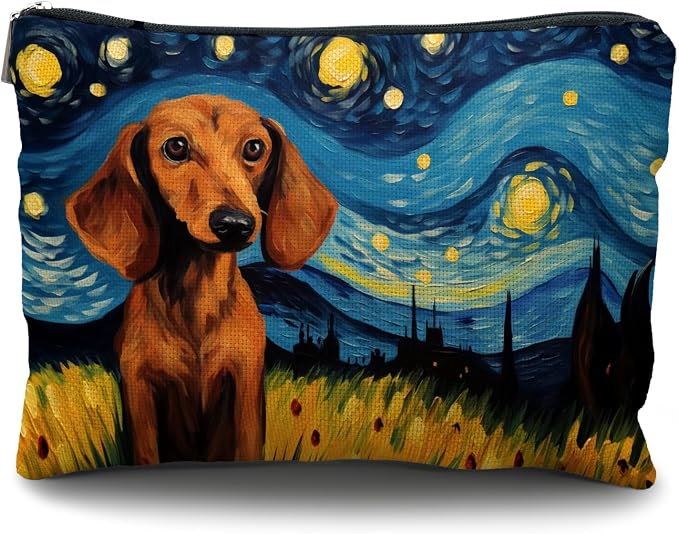 Dachshund Makeup Bag - Cosmetic Travel Toiletry Bag for Dachshund Lovers