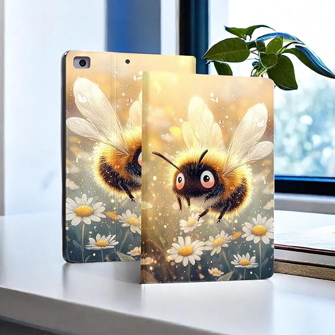 for Microsoft Surface Pro 7 Plus,Surface Pro 7/6/5/4 12.3" Tablet Case,Auto Wake/Sleep,Adjustable Stand Protective Cover - Cute Bee