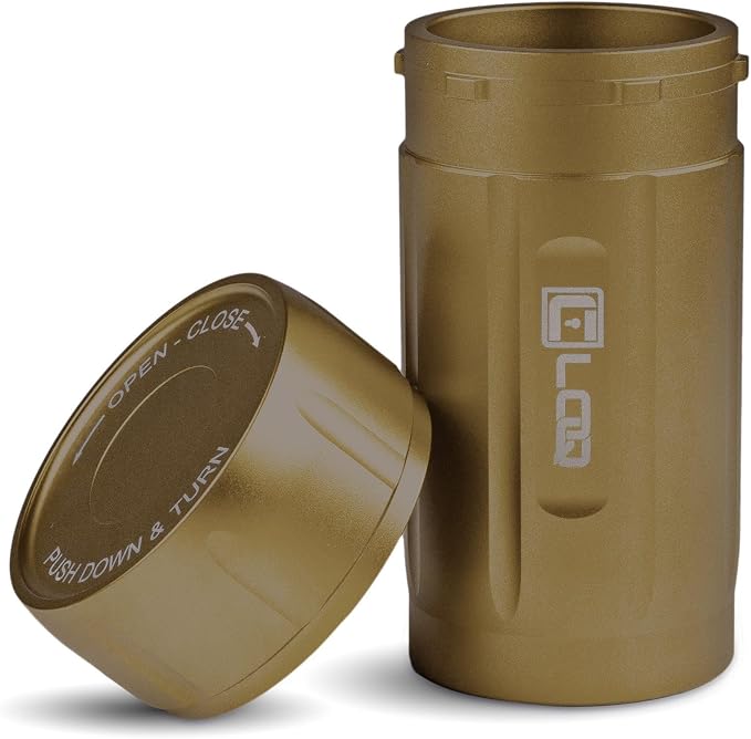 TXD120 Airtight Storage Jar and Smell Proof Container Keeps Herbs Fresh for Months, 120ml, Tan Body, Tan Cap