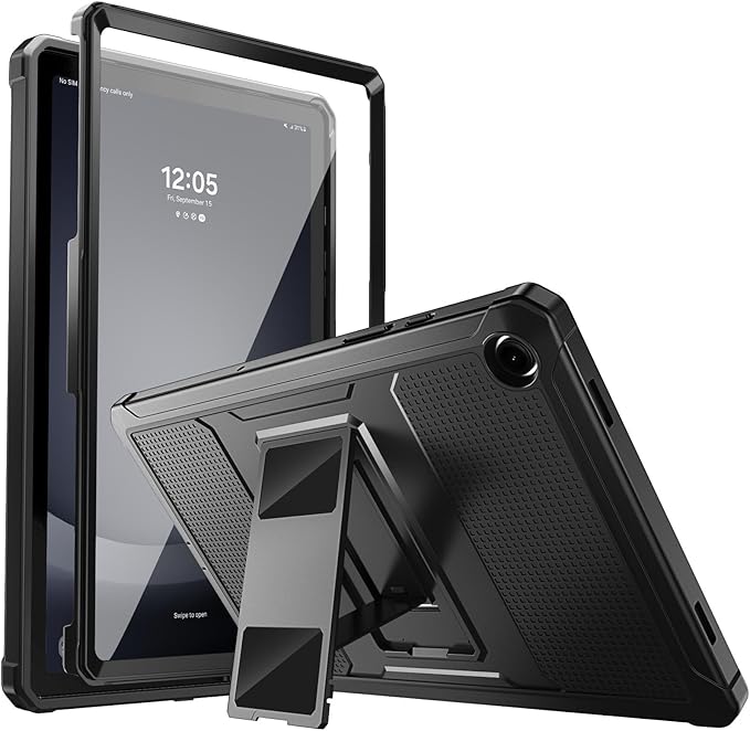 MoKo Shockproof Case Fit Samsung Galaxy Tab A9+ / A9 Plus 11 Inch, Black | Full Body Rugged Stand Back Cover with Built-in Screen Protector for Galaxy Tab A9+/ A9 Plus Tablet