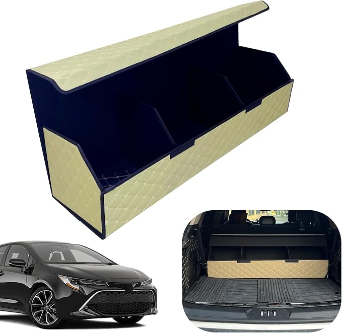 Car Trunk Organizer for For Toyota Corolla Hatchback - Custom Fit,Large Space Outdoor Trunk Organizer with Leather,Hook and Loop Fastener,4-Layer Cover,For Toyota Corolla Hatchback 2019-25