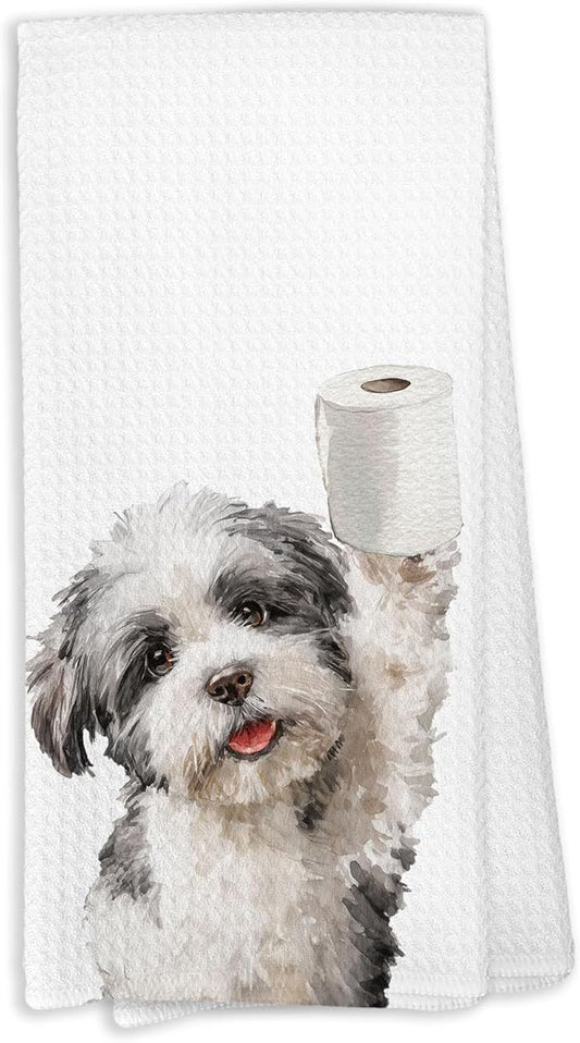 Shih Tzu Gifts Bathroom Towels, Shitzu Decor, Funny Shitzu Dog Hand Towel for Bathroom, Shih Tzu Gifts for Women