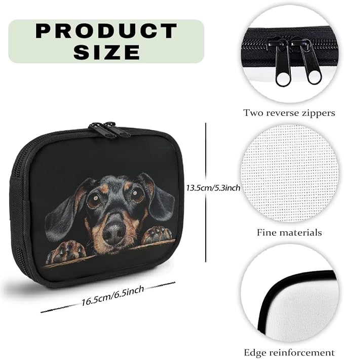 Pet First Aid Kit for Dogs Cute Dachshund Black Small Empty Emergency Kit Bag Dogs First Aid Travel Kit Pouch with Zipper Small Medicine Medical Bag