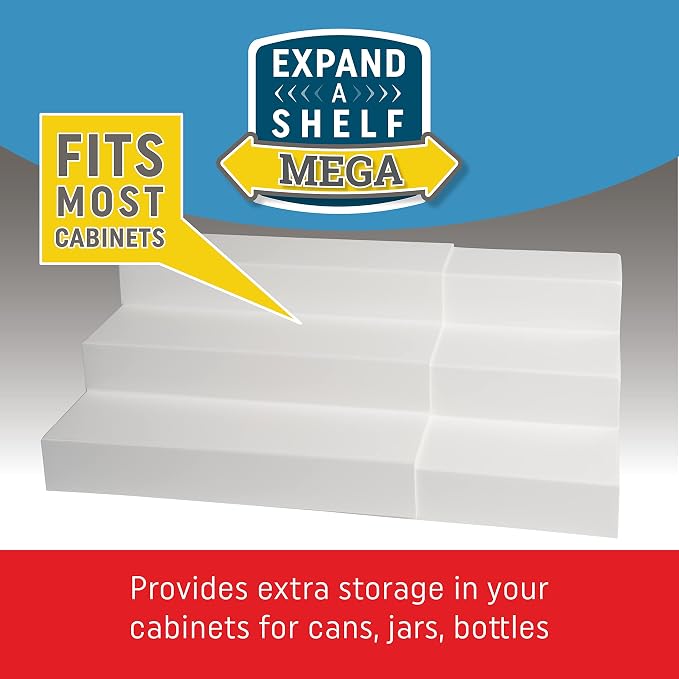 Dial Industries 3 Tier Adjustable Canned Goods Shelves for Kitchen Cabinet and Pantry Organization,Expand A Shelf,Mega,(Pack of 6)