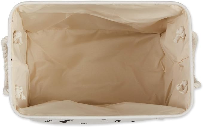 Bone Dry Pet Storage Collection Paw and Bone Print, Small Rectangle, 14x8x9", Black