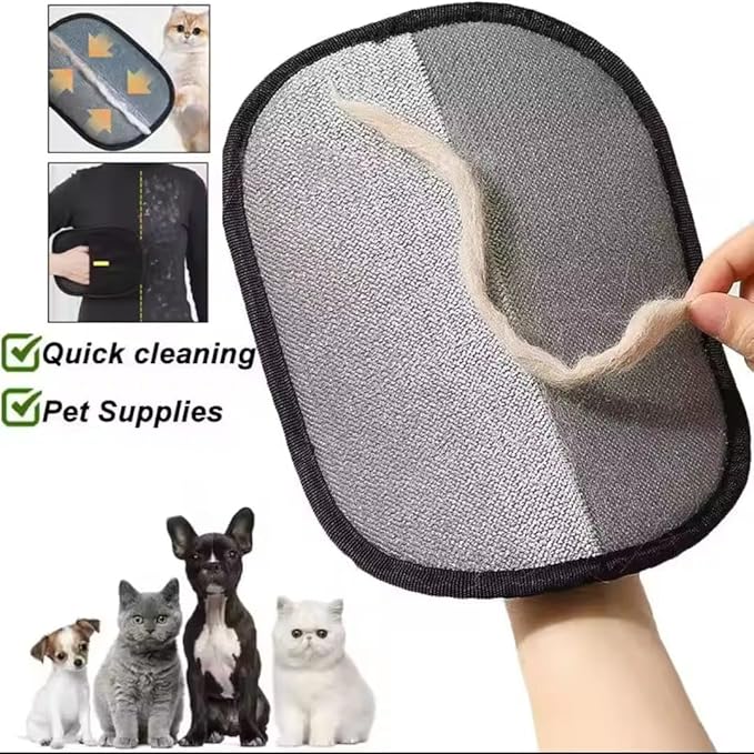 Pet Hair Removal Glove for Dogs & Cats –3Pcs– Reusable Electrostatic Grooming Mitt for Dogs & Cats, 5-Finger Pet Hair Remover for Furniture, Couch, Carpets, Clothing & Laundry
