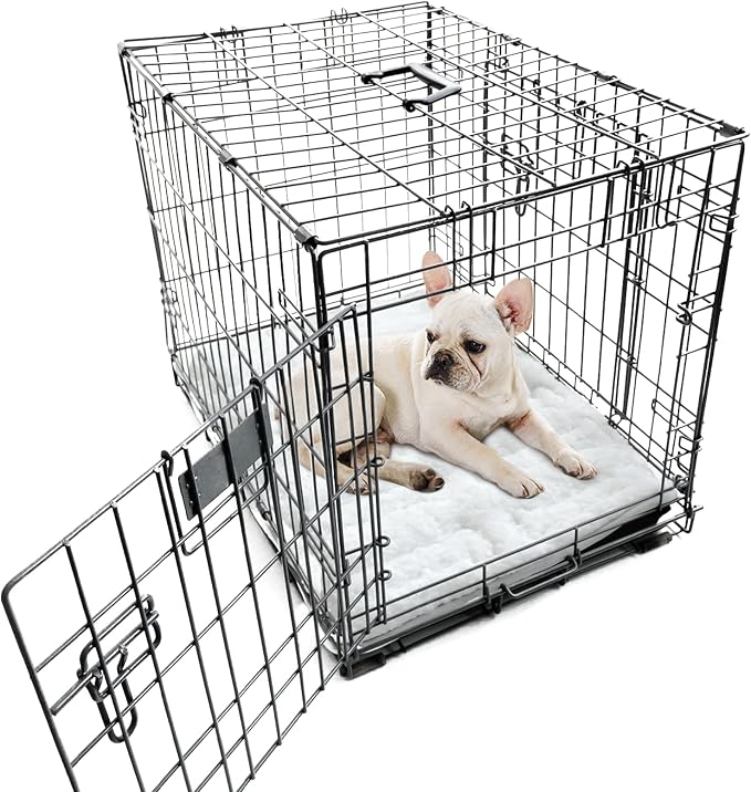 Dog Crate Mat(24" X 18"), Small Dog Bed Pad for Crate | Soft Plush Bed Pad Machine Washable, Sleeping Mat with Anti Slip Bottom