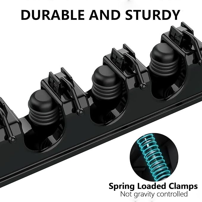 Broom Holder Wall Mount with Hooks & Slots, Wall Hanger for Home | Heavy Duty Mop Holder Wall Mount for Shovel, Rake Hang | Garage, Home Storage, Kitchen, Laundry & Shed