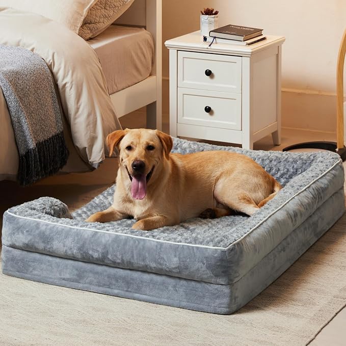 WNPETHOME Dog Beds for Large Sized Dogs, Washable Orthopedic Dog Couch Sofa Bed with Waterproof Lining & Non-Skid Bottom for Pet Sleeping (Pack of 3)