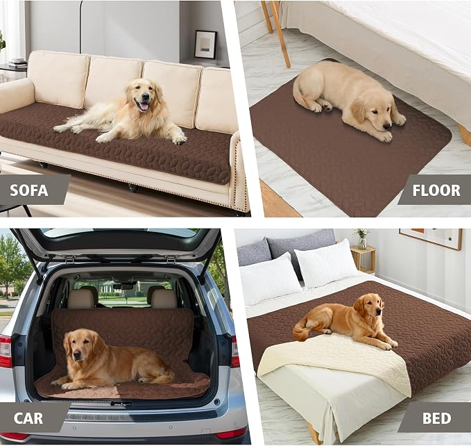 Ameritex Waterproof Pet Bed Cover Anti-Slip Dog Bed Blanket for Sofa and Furniture Waterproof New Pattern Design (Chocolate, 30x90 Inch (Pack of 1))