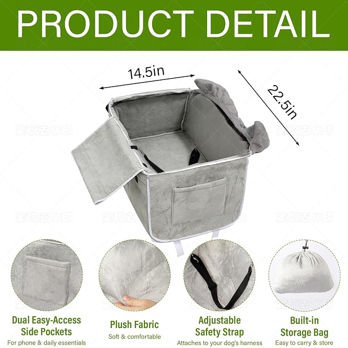 Shopping Cart Cover for Dogs, Pet Grocery Cart Cover with Sponge Padding and Sewn-in Storage Pockets on Both Sides, Foldable & Portable with Integrated Carry Bag