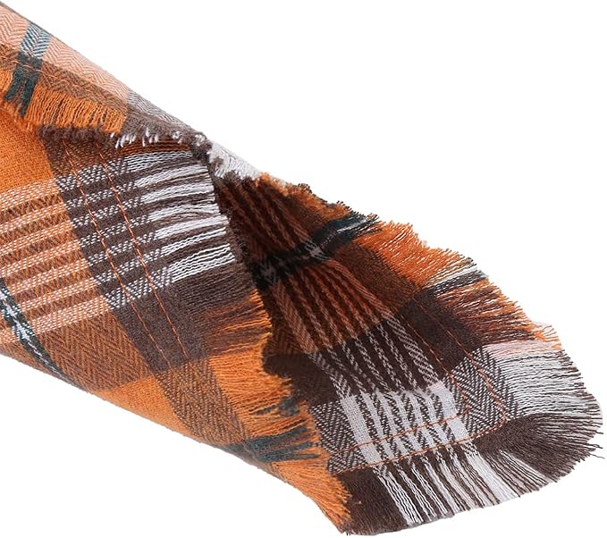 Fall Dog Bandana Autumn Thanksgiving Plaid Reversible Triangle Bibs Scarf Accessories for Dogs Pets