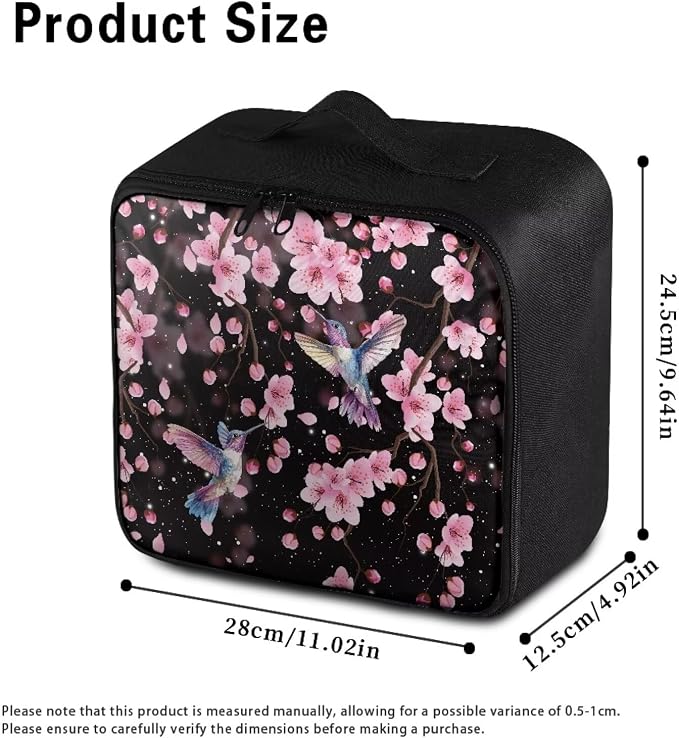 Empty First Aid Bag Hummingbird Floral Medical Bag Empty Large Capacity for Home Office and Travel Use Lightweight Washable Soft Fabric