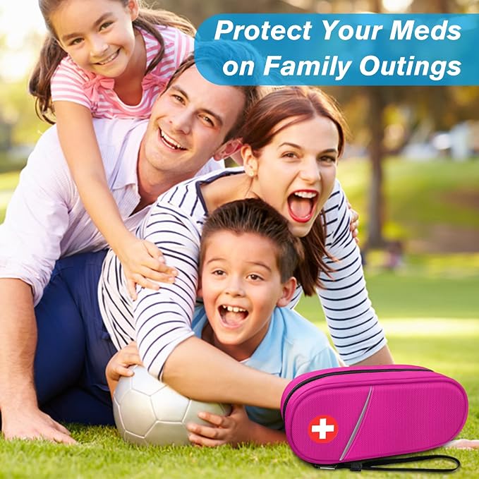 SITHON EpiPen Medical Carrying Case Insulated Medication Organizer Bag | Emergency Medical Travel Pouch Holds 2 EpiPens, Asthma Inhaler, Anti-Histamine, Auvi-Q, Allergy Medicine Essentials