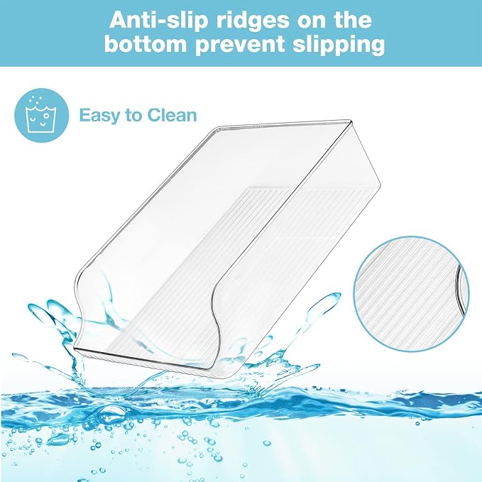 Puricon 2 Pack 16.9 oz Water Bottle Dispenser Organizer for Refrigerator Plastic Container Storage Bin for Fridge Freezer Pantry Kitchen