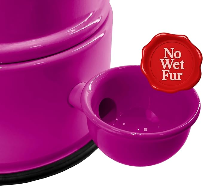 Pet Water Dispenser for Dogs and Cats, 47.3 oz – Gravity-Fed Aluminum Water Bowl, Prevents Wet Fur, Provides Continuous Fresh Water, Electrostatic Coated Finish, Vida Mansa (Violet)