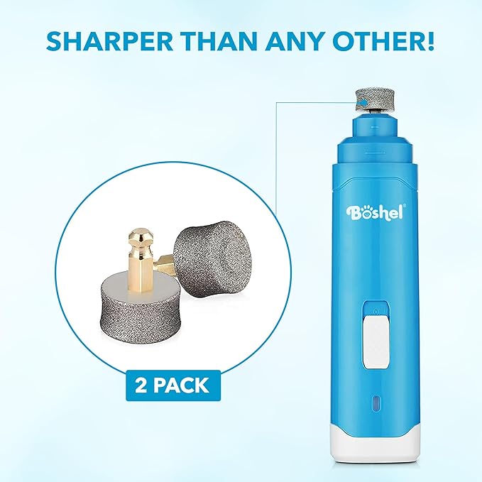 Boshel Dog Nail Grinder Replacement Heads, Replaceable Diamond Tip Head for Professional Dog Claw Smoothing Grinder, 2 Pack
