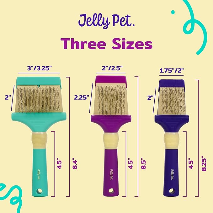 Jelly Pet Double Sided Dog Slicker Brush, Longer Pins, Flexible Head, Fine/Coarse Sides, Removes Unwanted Tangles, Medium, Pink