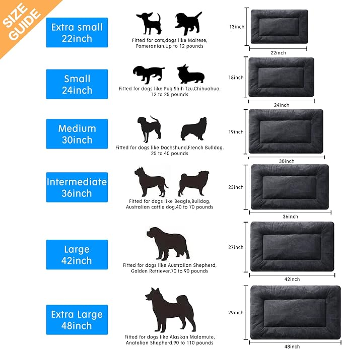Dog Crate Pad Washable Dog Bed for Crate Medium Cozy Mat 30-Inch Dark Gray | Ultra Soft Kennel Pad,Anti-Slip Bottom,Fits for Most Metal Crates,Comfortable Sleeping Pet Mat