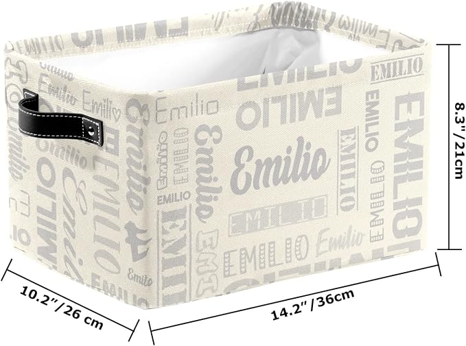 Personalized Toy Box Storage Bins for Boys Girls with Name, Kids Custom Storage Basket Cubes Organizer with Handles, Shelf Closet Storage Baskets Bin Customized Gift, 1 Pack