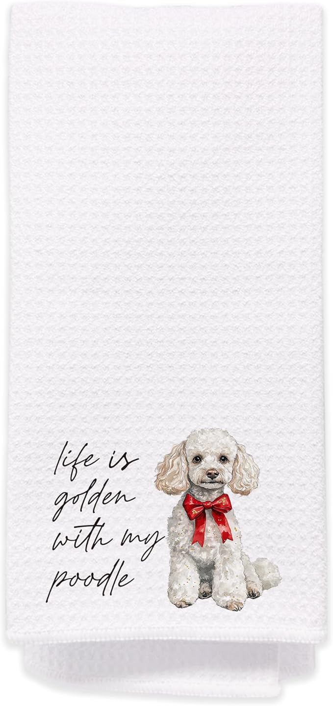 Goldendoodle Hand Towels for Bathroom - Golden Doodle Poodle Kitchen Dish Tea Towels, Goldendoodle Dog Mom Gifts for Dog Lovers/Women, Golden Doodle Gifts for Mothers Day/Christmas
