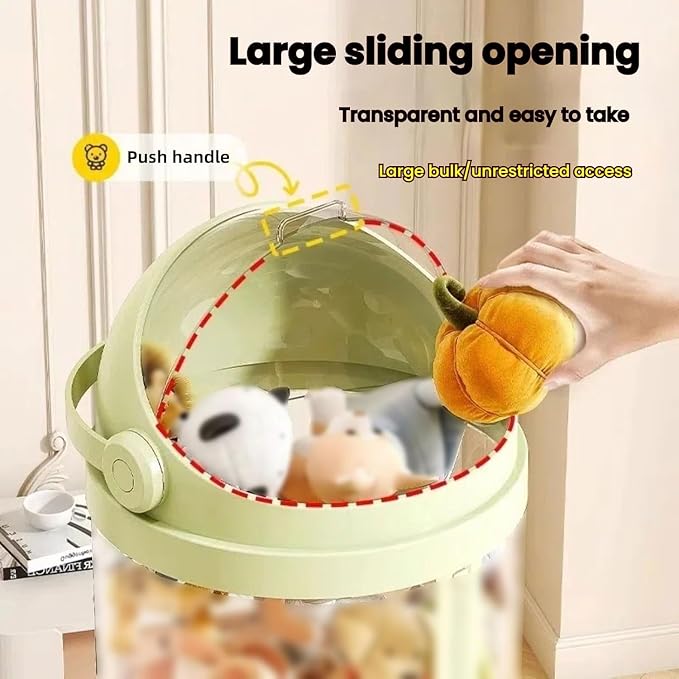 Clear Storage Tube Organizer, Vertical Stuffed Animal Display Container with Pull Button, PET Storage Tower for Plush Collection and Home Organization (GNB, 51.18 in)