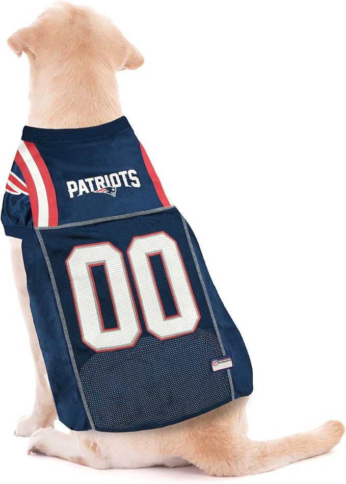 Pets First NFL New England Patriots Dog Jersey, Size X-Small, Football Shirt Costume for Pet, Dog Sports T-Shirt, NFL Team Clothing for Cats, Licensed Pet Apparel Available in 7 Sizes and 32 Teams
