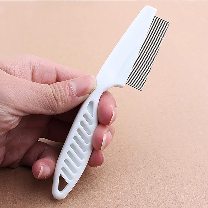 Double Sided Undercoat Rake Comb - Pet Grooming Tool for Dog and Cat Shedding and Dematting, Flea Comb Set (Blue/16 tooth)