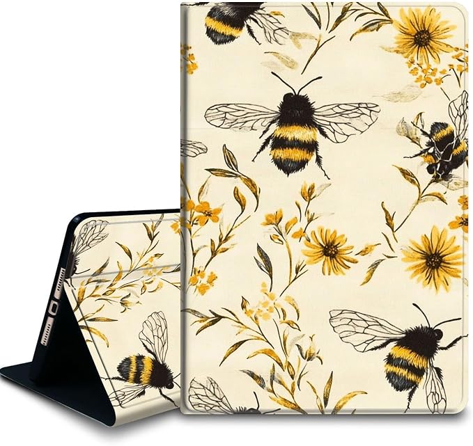 Bxgolkgd Tablet Case for Samsung Galaxy Tab S5e 10.5 Inch 2019,Shockproof Stand Cover with Heat Dissipation,Auto Wake/Sleep Function,Bumblebee Floral
