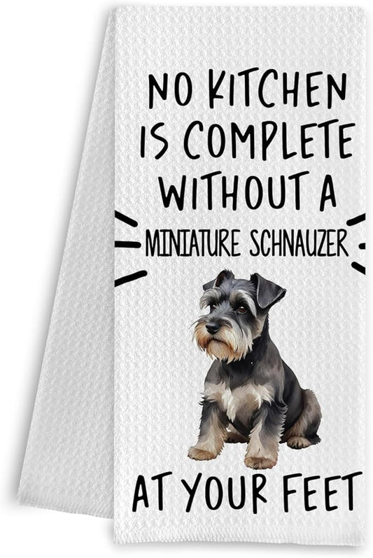 Miniature Schnauzer Gifts Kitchen Towels, Mini Schnauzer Gifts Dish Tea Towels, Dog Mom Gifts Hand Towels for Kitchen Decor, Dog Lover Gifts, 16x24 Inch