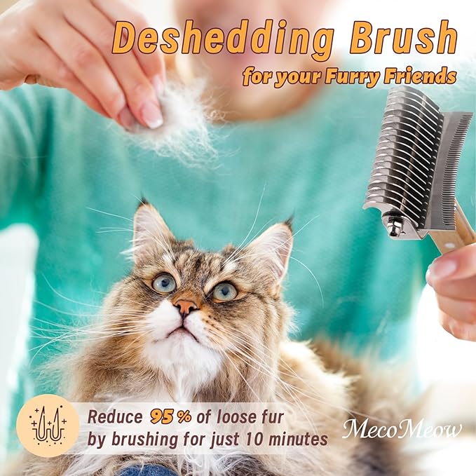 3 in 1 Undercoat Rake for Dogs - Professional Pet Dematting & Deshedding, Efficiently Remove Loose Hair & Matted Fur, Professional Shedding Comb for Indoor & Long Haired Cats Dogs