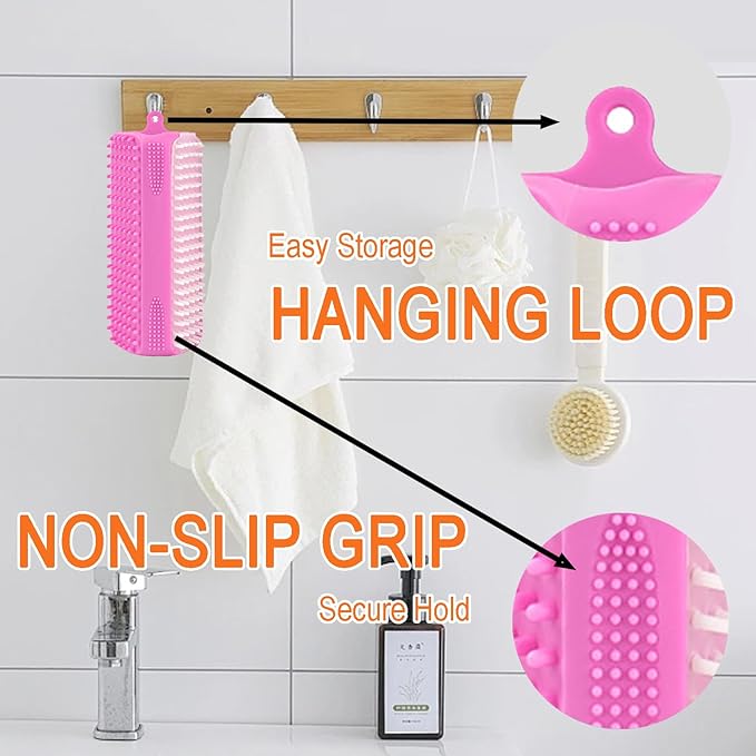 3-in-1 Triangular Dog Bath Brush for Dogs & Cats, Silicone Pet Grooming Brush with Deshedding Bristles, Massage Cones & Deep Cleaning Nubs, Black