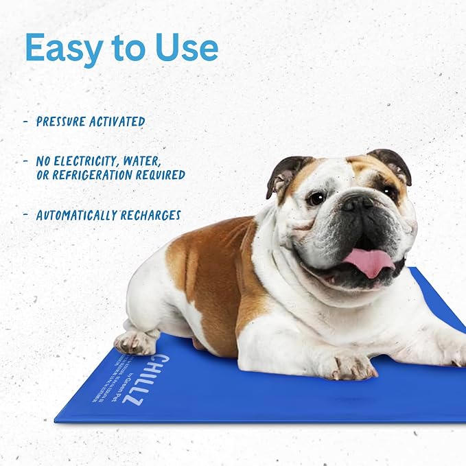 The Green Pet Shop Chillz Gel Mat, Large - Pressure-Activated Cooling Pad for Pets 25-50 lbs - Non-Toxic, No Water or Refrigeration Needed - Ideal for Home, Travel & Crates