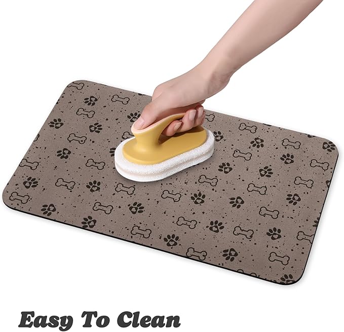 Dog Food Mats,Cat Absorbent Water Bowl Feeding Mats Pet Placemats for Food and Water Spot 16 * 24 inch