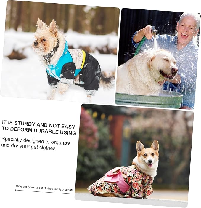 3pcs Pet Apparel Hangers Iron Clothing Organizers for Dog and Cat Clothes Sturdy Non- Holders for Drying and Storing Thickness