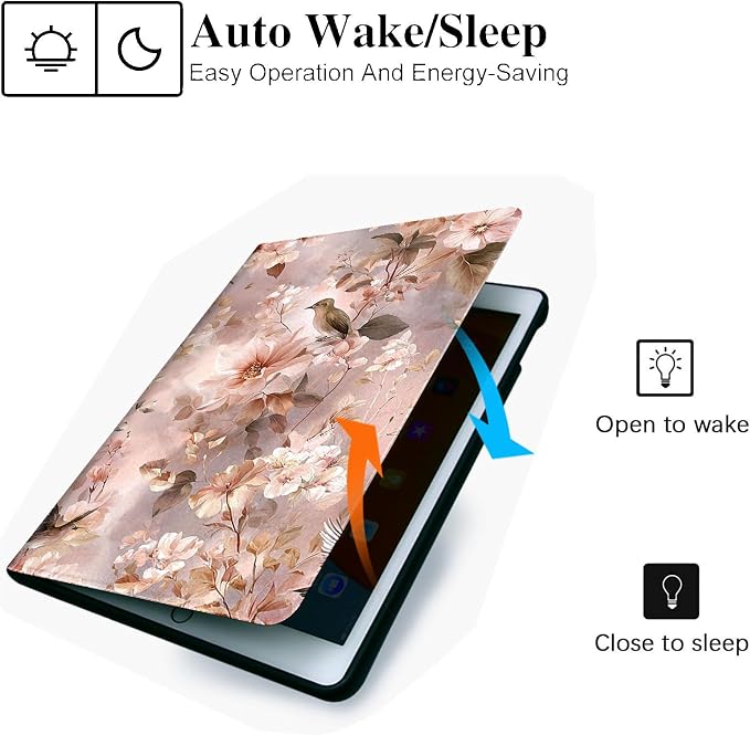 for Microsoft Surface Pro 8-13" 2021 Tablet Case,Auto Wake/Sleep,Adjustable Stand Protective Cover - Pink Flower Bird