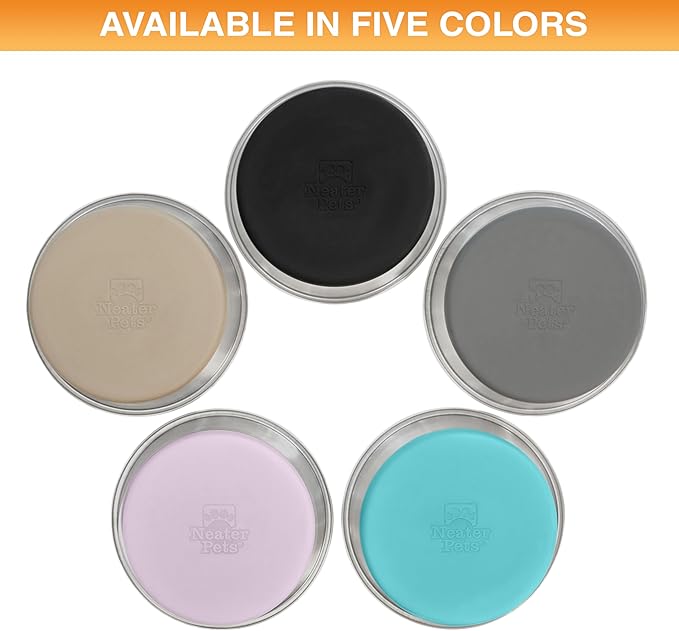 Neater Pet Brands Stainless Steel Dog Bowls with Non-Slip Rubber Bottom – Set of 2, 6 Cup (48 oz), Pink - Heavy Duty Metal Dog Bowl, Dishwasher Safe, Food or Water Bowl, Ideal for Large Dogs