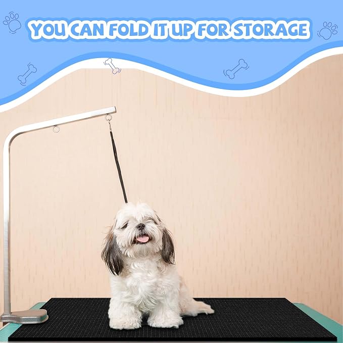 Nuanchu Dog Grooming Table Mat,36 x 24 x 0.2In,Non-Slip PVC Pad, Black