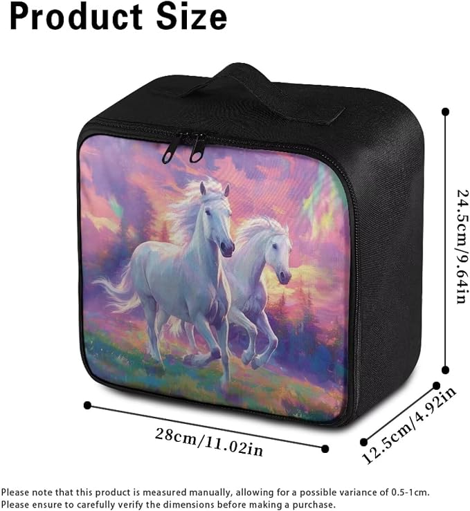 Rnyleeg Aurora Horse First Aid Bag Empty Large First Aid Travel Kit Portable Medical Supplies Bag with Smooth Zipper Easy to Clean and Storage