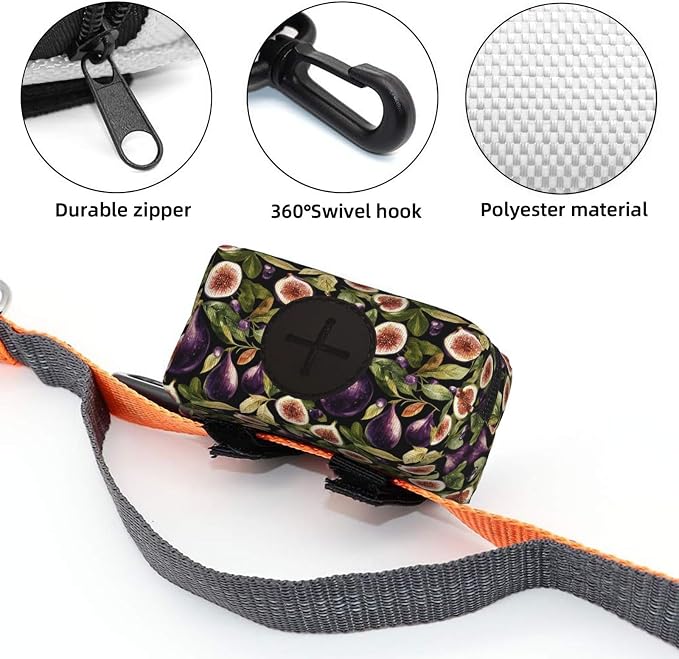 Fig Fruit Pet Waste Bag Dispenser 0.2L | Portable Dog Poop Holder Waste Bag With Zipper Park Doggy Walking Accessory