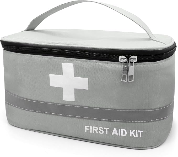 Faylapa Empty First Aid Bag, 10.2x5.5x5.5 inches Portable Outdoor First Aid Medical Storage Bag, Multi-Function Emergency Medicine Storage Organizer for Home Outdoor Travel Car Camping Hiking