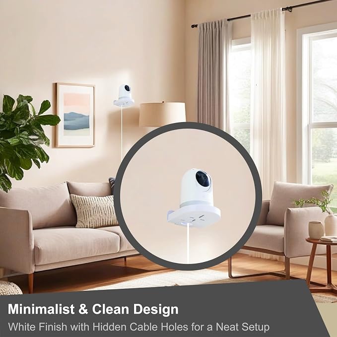 NIIIYTYB Camera Wall Mount Stand Small Indoor Soporte Security Camara de Seguridad Adhesive Shelf for Baby Monitor and Home Use Compact Wall Mount Holder for Bedroom Kitchen and Living Room